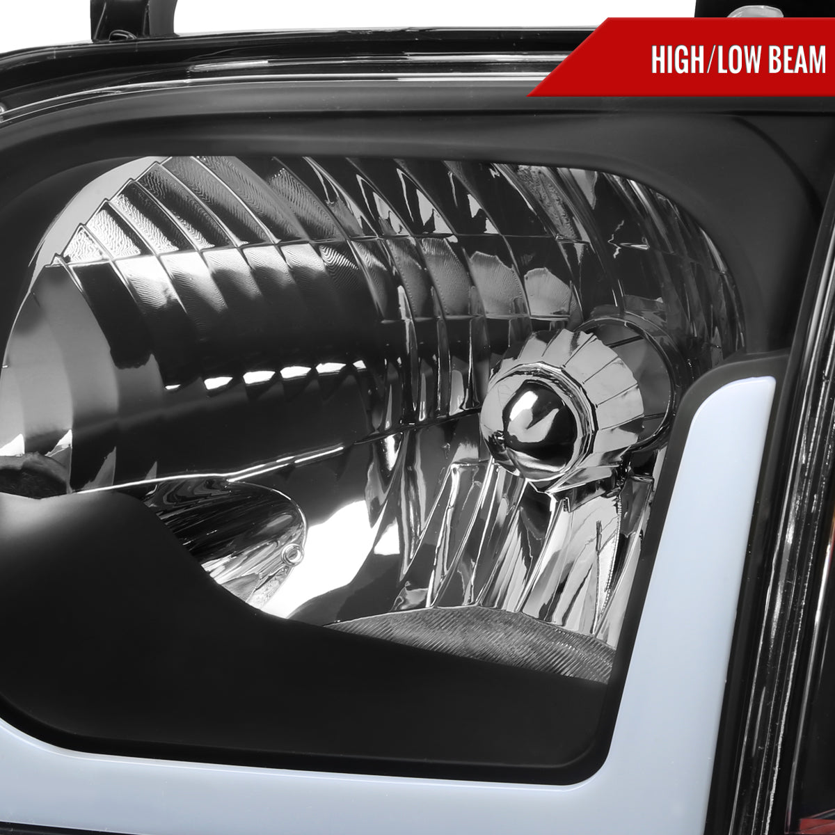 Spec-D 2005-2006 Toyota Tundra/2005-2007 Sequoia LED Bar OE Style w/Corner Lamps and Amber Reflector Black Headlights