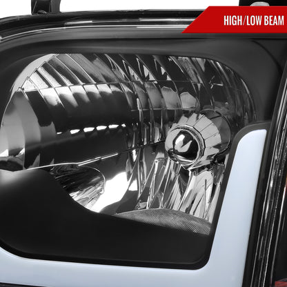 Spec-D 2005-2006 Toyota Tundra/2005-2007 Sequoia LED Bar OE Style w/Corner Lamps and Amber Reflector Black Headlights