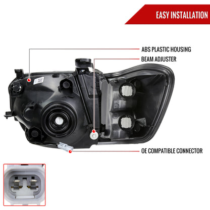 Spec-D 2005-2006 Toyota Tundra/2005-2007 Sequoia LED Bar OE Style w/Corner Lamps and Amber Reflector Black Headlights