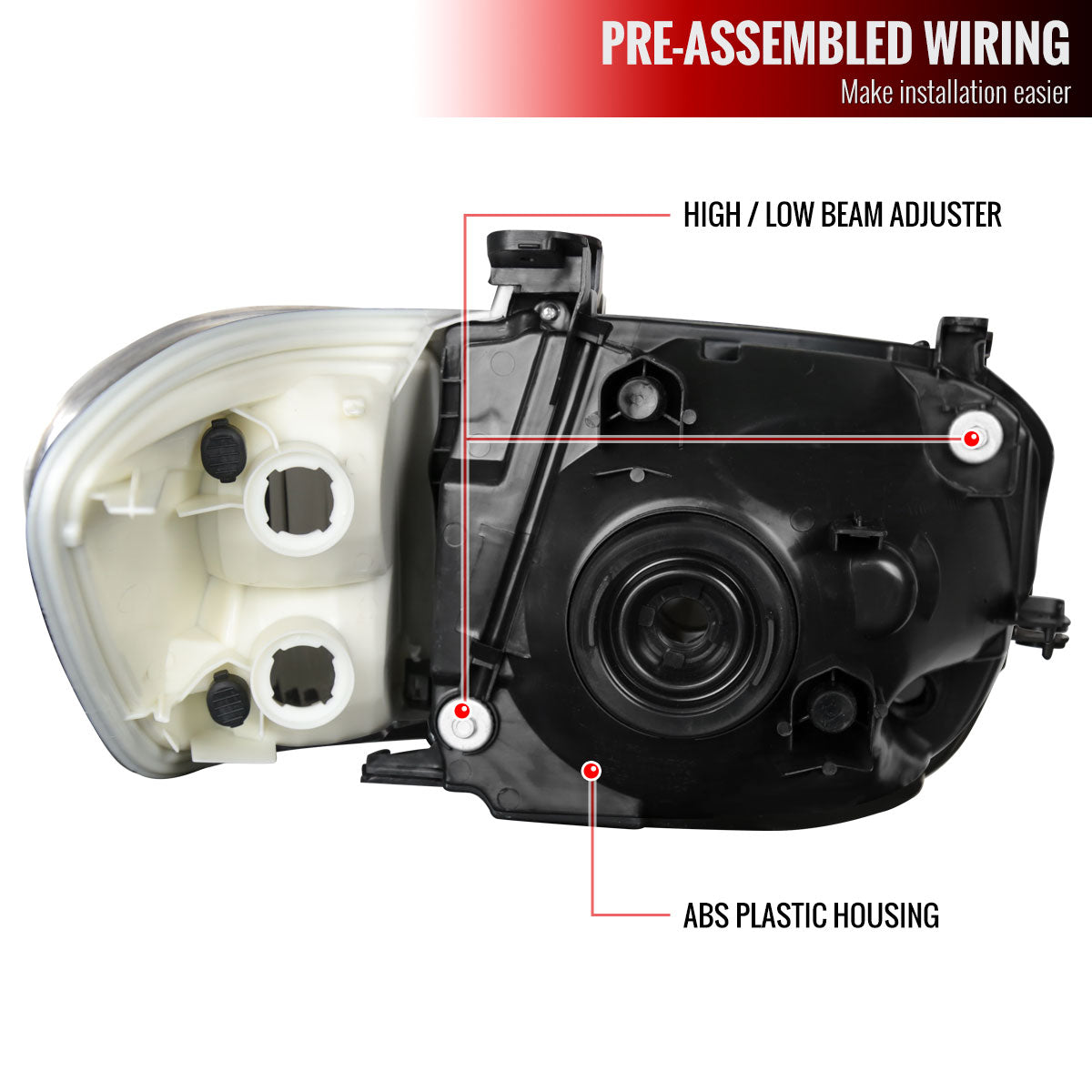 Spec-D 2005-2006 Toyota Tundra / 2005-2007 SR5 Ltd Sequoia OE Style Crystal w/ Corner Signal Lights Black Headlights