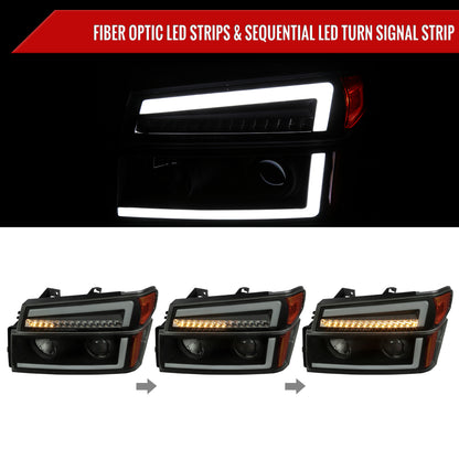 2005 Colorado GMC Canyon Pro Spec-D black aftermarket headlights