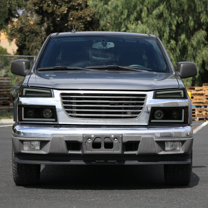 Spec-D 08 Colorado GMC Canyon Pro black headlights
