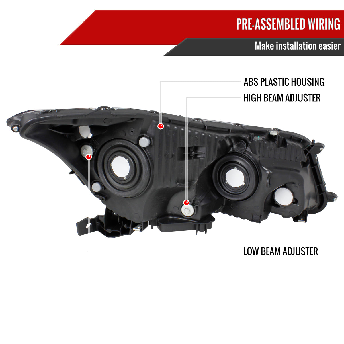 Spec-D 2008-2012 Honda Accord 4DR OE Style Crystal Black Headlights