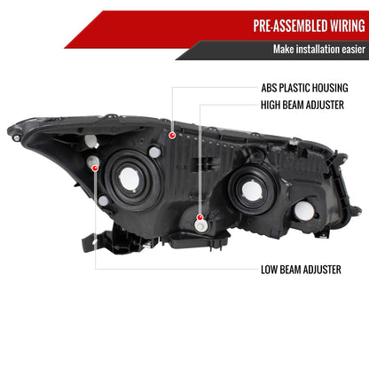 Spec-D 2008-2012 Honda Accord 4DR OE Style Crystal Black Headlights
