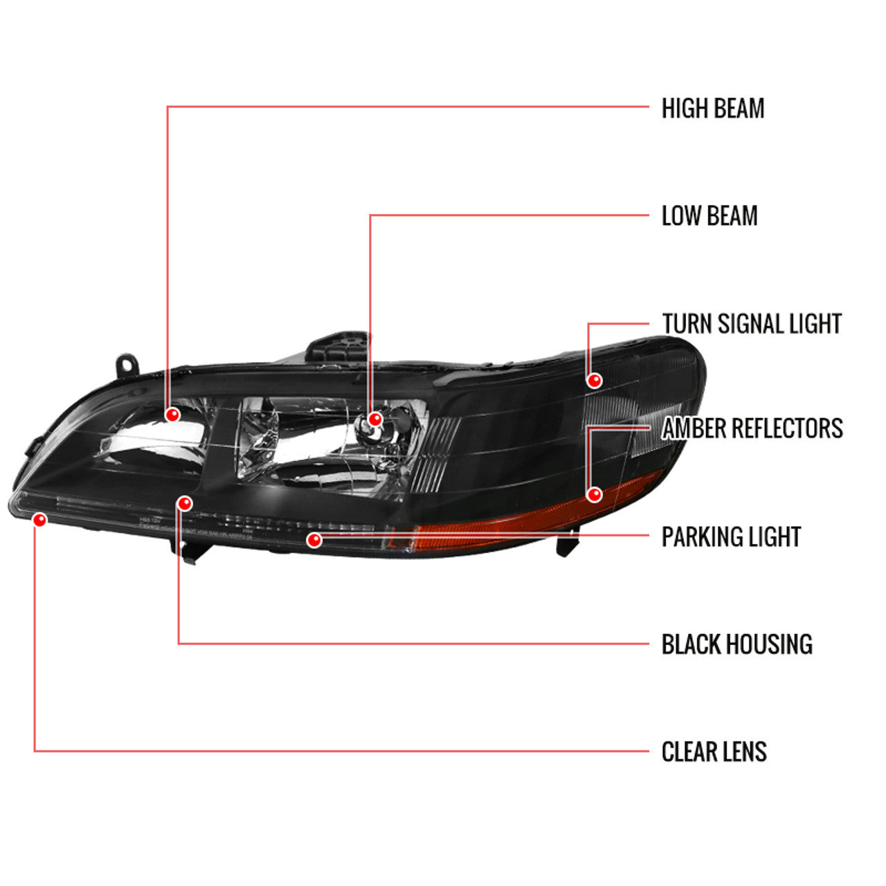 Spec-D 98-02 Honda Accord Black Headlight (2LH-ACD98JM-RS)