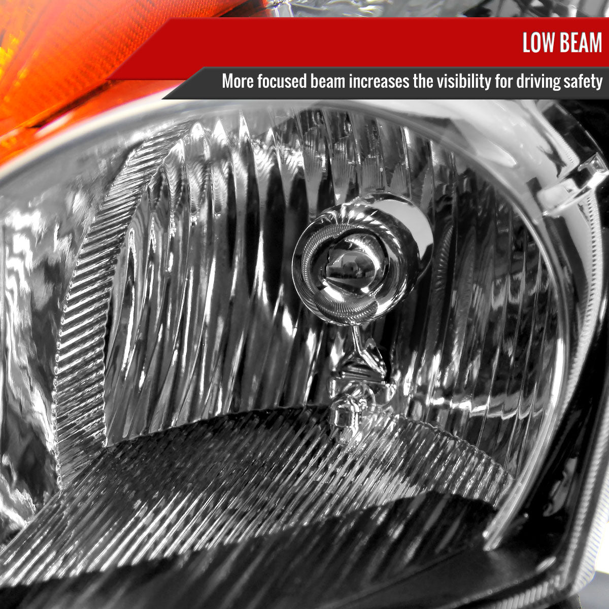 Spec-D 2007-2009 Nissan Altima 4DR w/ Amber Reflector Black Headlights