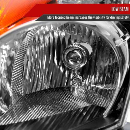 Spec-D 2007-2009 Nissan Altima 4DR w/ Amber Reflector Black Headlights