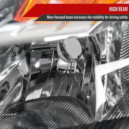 Spec-D 2007-2009 Nissan Altima 4DR w/ Amber Reflector Black Headlights