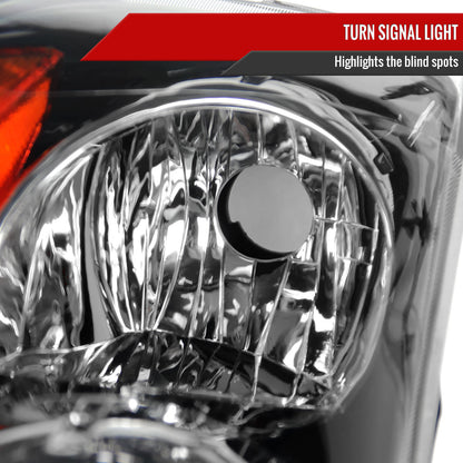 Spec-D 2007-2009 Nissan Altima 4DR w/ Amber Reflector Black Headlights
