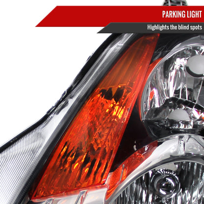 Spec-D 2007-2009 Nissan Altima 4DR w/ Amber Reflector Black Headlights