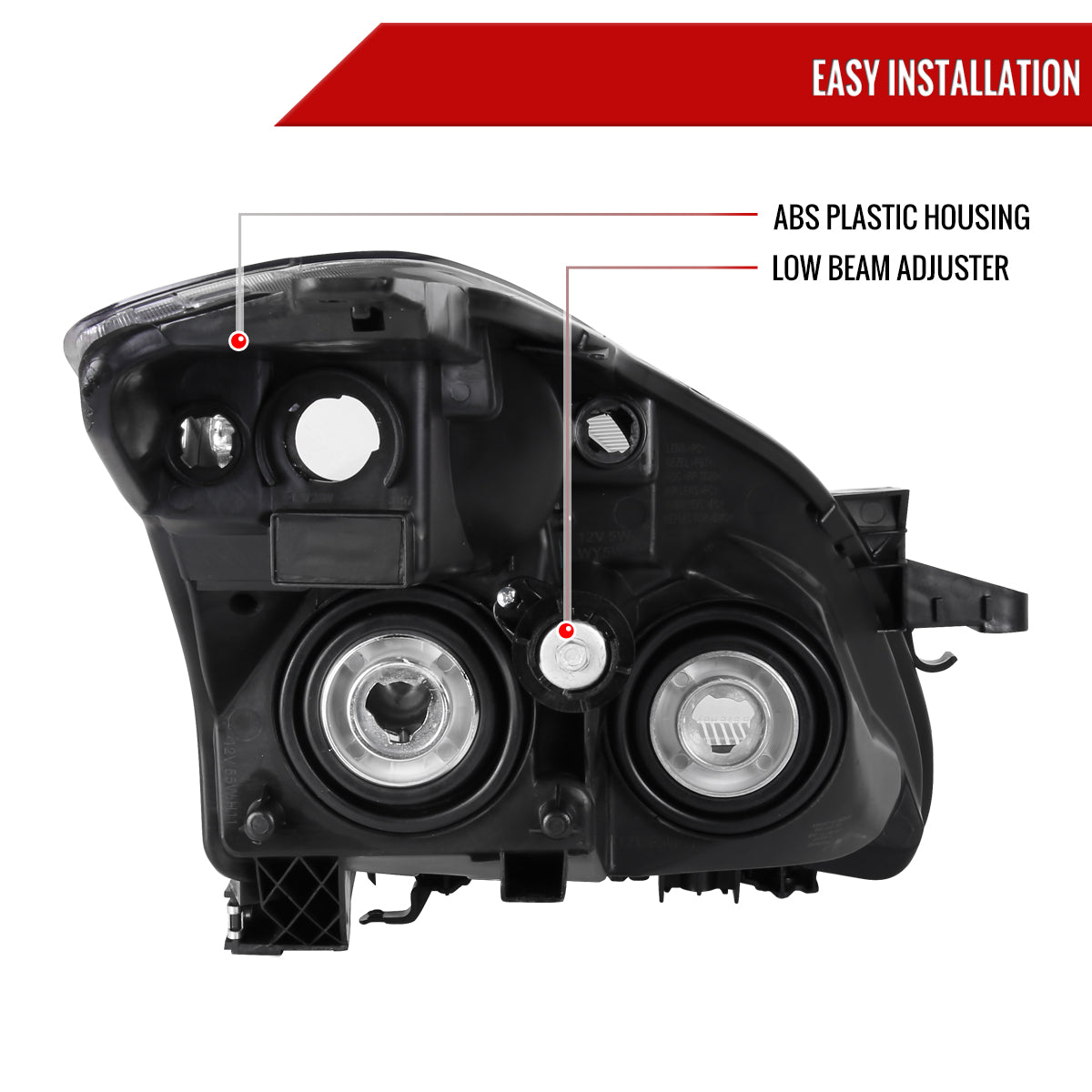 Spec-D 2010-2012 Nissan Altima 4DR OE Style Black Headlights