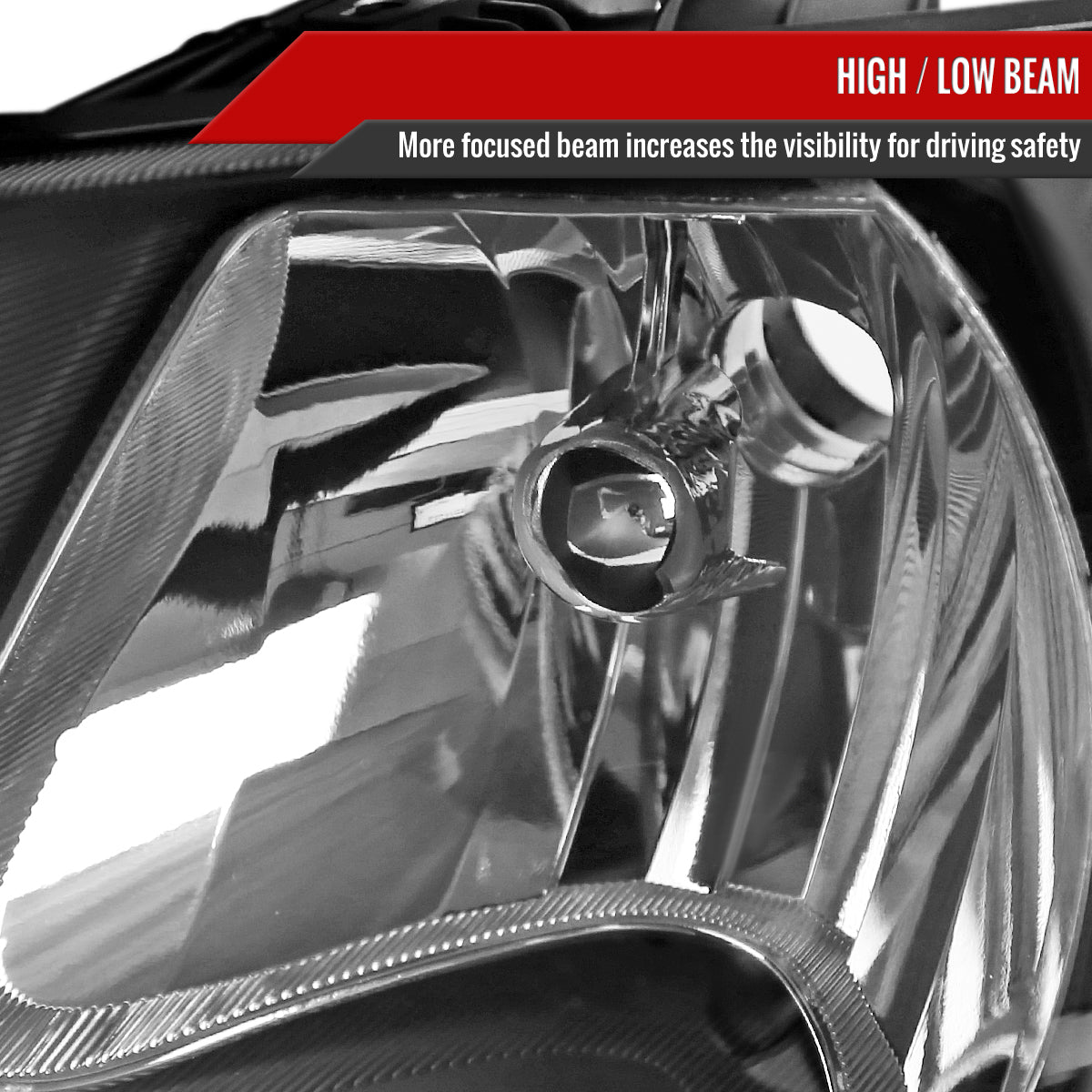 Spec-D 2001-2007 Dodge Caravan Chrysler Voyager/Town & Country OE Style Crystal Black Headlights