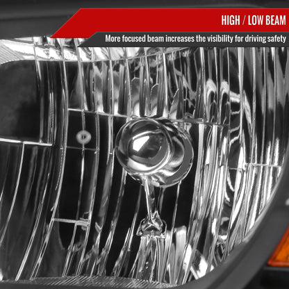 Spec-D 2008-2010 Dodge Grand Caravan OE Style Crystal w/ Amber Reflector Black Headlights