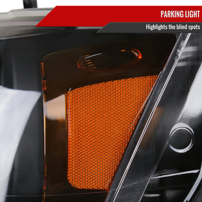 Spec-D 2008-2018 Dodge Grand Caravan Chrysler Town & Country OE Style Black Headlights