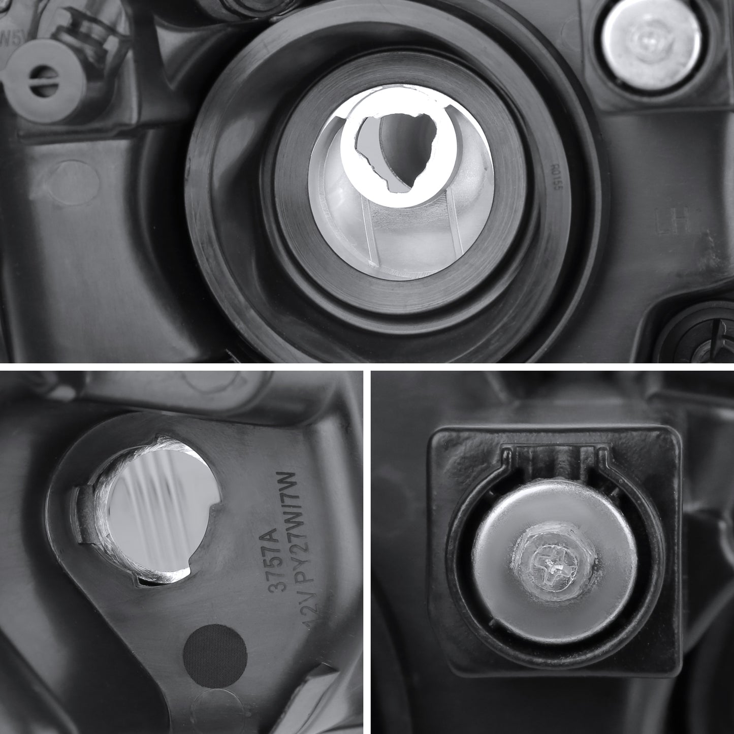 Spec-D 2008-2018 Dodge Grand Caravan Chrysler Town & Country OE Style Black Headlights