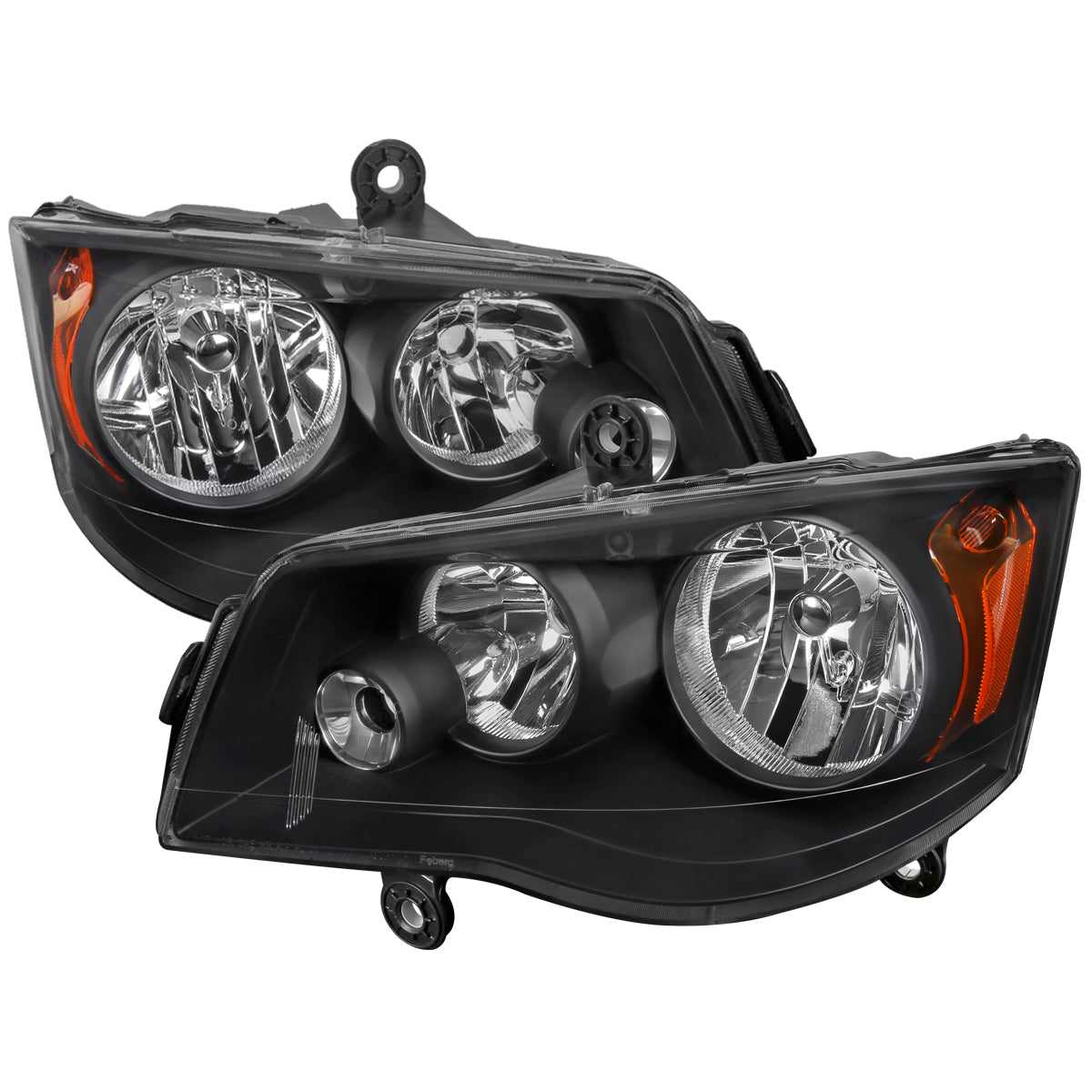 Spec-D 2008-2018 Dodge Grand Caravan Chrysler Town & Country OE Style Black Headlights