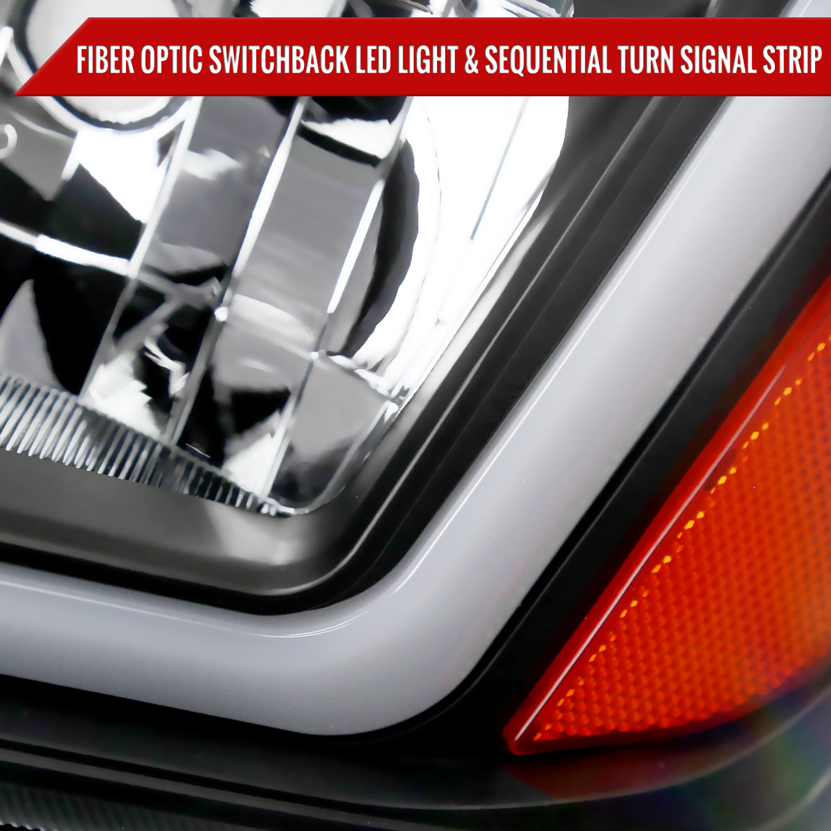 Spec-D 2006-2010 Dodge Charger Switchback Sequential LED Bar OE Style Black Headlights