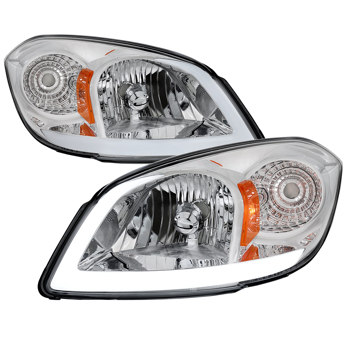 Spec-D 2007-2010 Cobalt headlights chrome housing clear lens LED tube