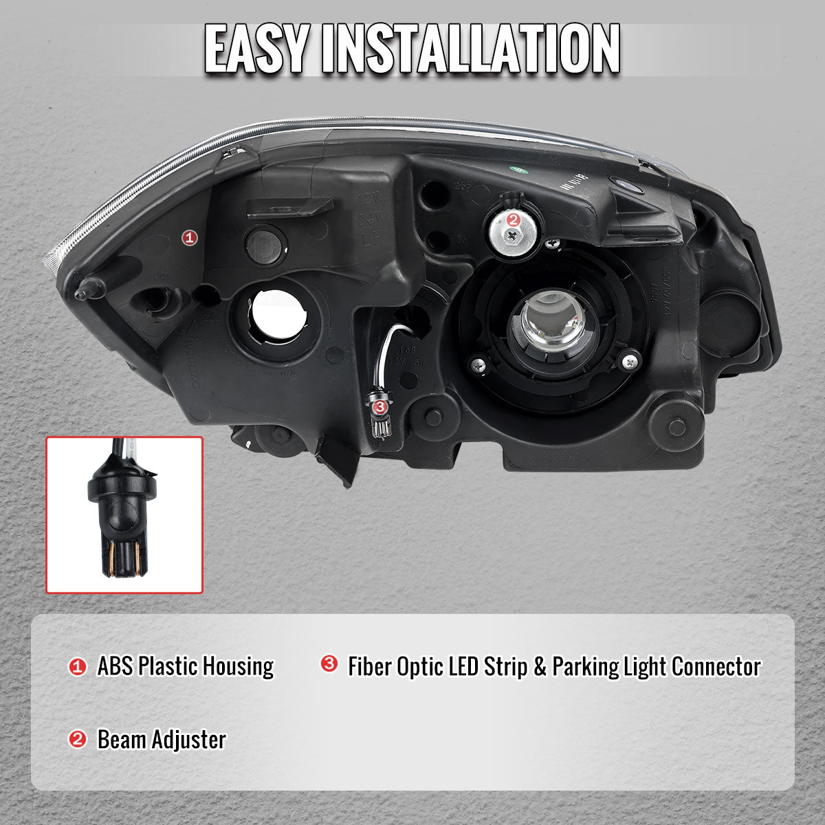 Spec-D 2005?€?2010 Chevrolet Cobalt Pontiac G5 / Pursuit LED Bar Projector w/ LED DRL Light Tube Black Headlights