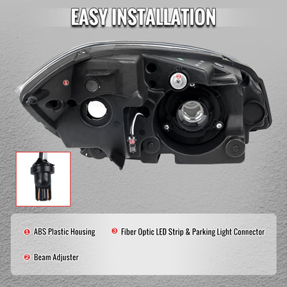 Spec-D 2005?€?2010 Chevrolet Cobalt Pontiac G5 / Pursuit LED Bar Projector w/ LED DRL Light Tube Black Headlights