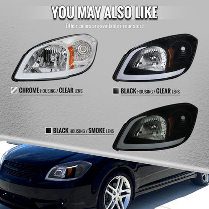 Spec-D 2005?€?2010 Chevrolet Cobalt Pontiac G5 / Pursuit LED Bar Projector w/ LED DRL Light Tube Black Headlights