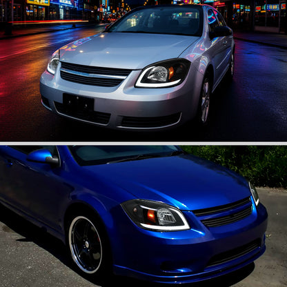 Spec-D 2005?€?2010 Chevrolet Cobalt Pontiac G5 / Pursuit LED Bar Projector w/ LED DRL Light Tube Black Headlights