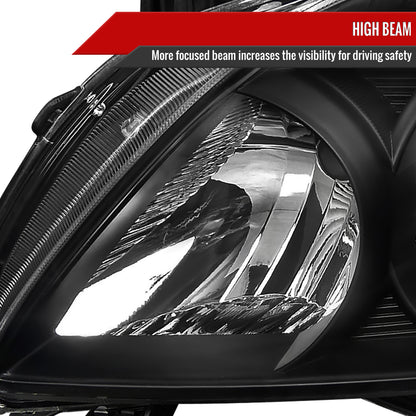 Spec-D 2009-2010 Toyota Corolla OE Style Crystal w/ Amber Reflector Black Headlights