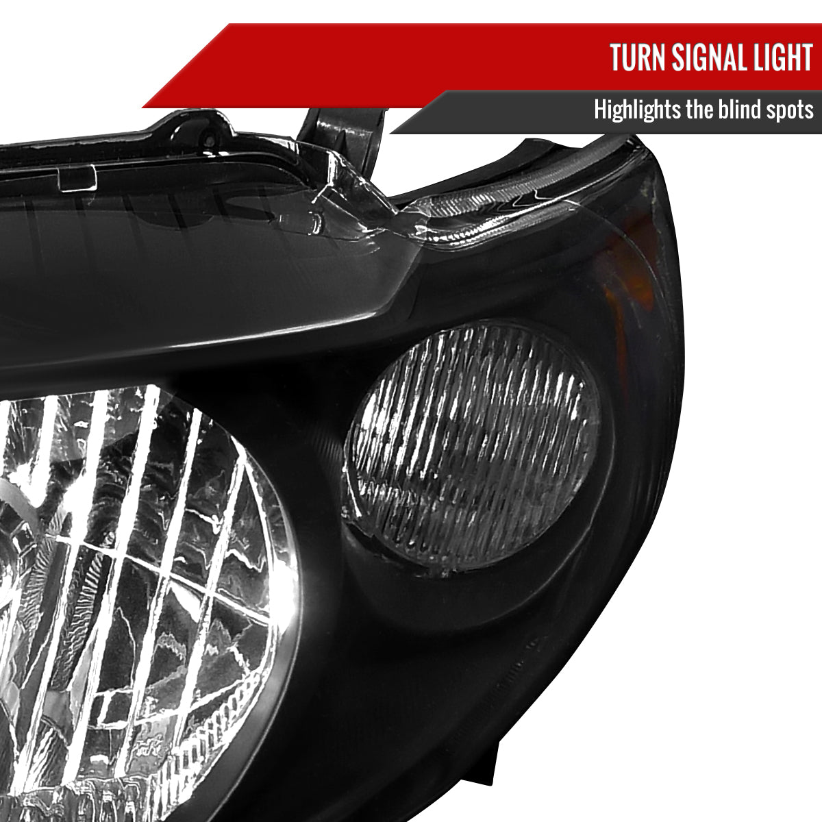 Spec-D 2009-2010 Toyota Corolla OE Style Crystal w/ Amber Reflector Black Headlights