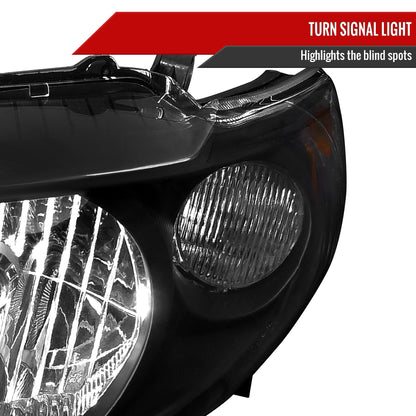 Spec-D 2009-2010 Toyota Corolla OE Style Crystal w/ Amber Reflector Black Headlights