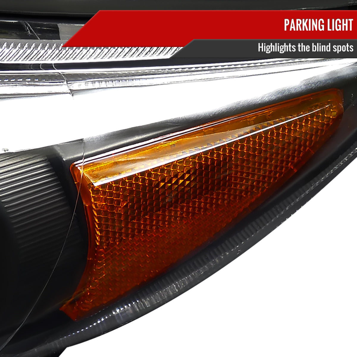 Spec-D 2009-2010 Toyota Corolla OE Style Crystal w/ Amber Reflector Black Headlights