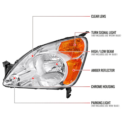 Spec-D Honda CR-V Factory 04 chrome headlights