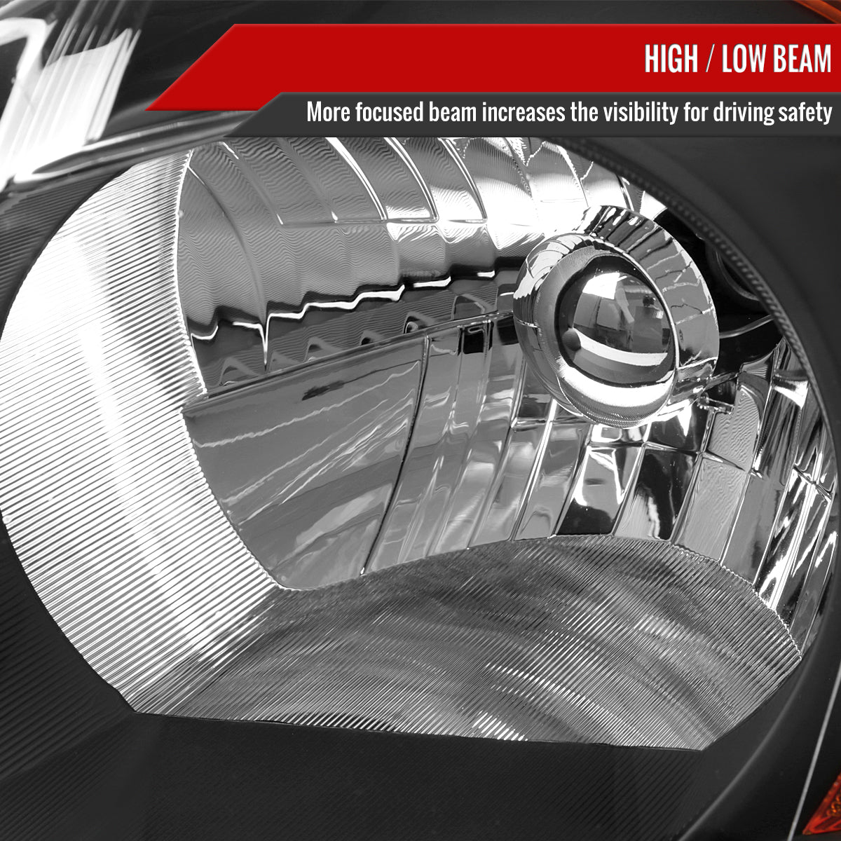 Spec-D 2004 Honda CR-V OE Amber black headlights