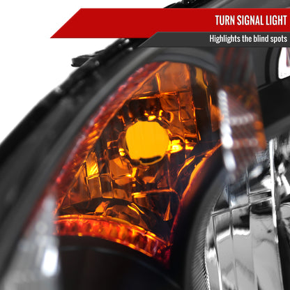 Spec-D 2005-2006 Honda CR-V OE Style JP with Amber Reflectors Black Headlights