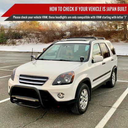 Spec-D 2005-2006 Honda CR-V OE Style JP with Amber Reflectors Black Headlights