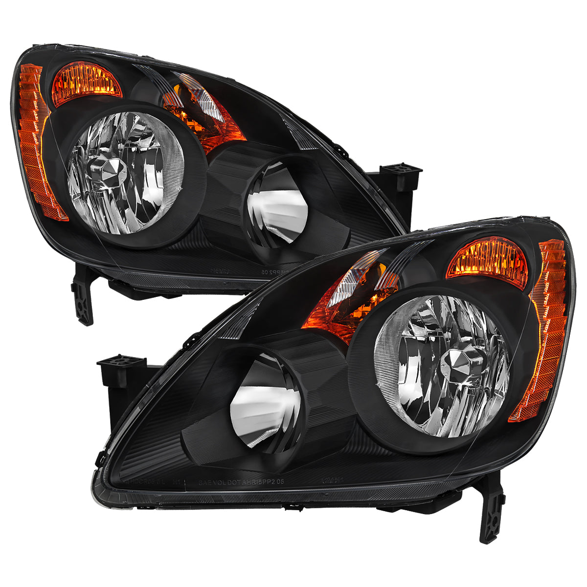 Spec-D 2005-2006 Honda CR-V OE Style JP with Amber Reflectors Black Headlights