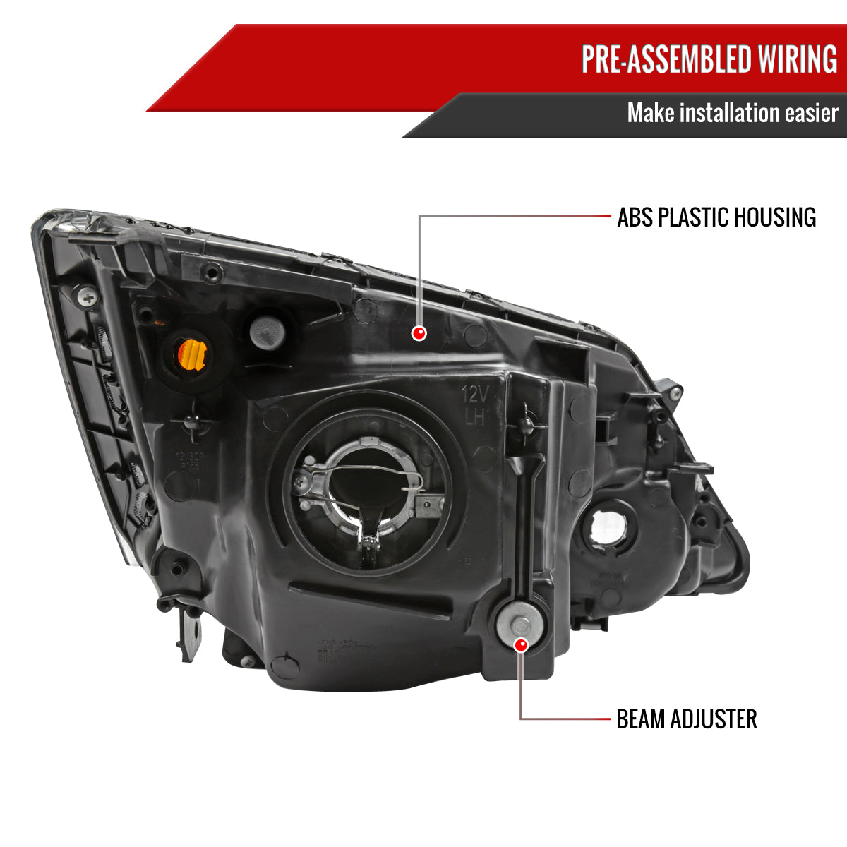 Spec-D 2007-2011 Honda CR-V OE Style Black Headlights