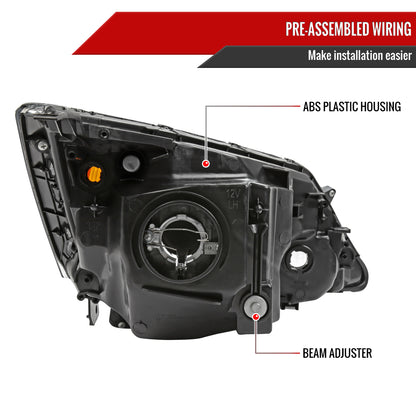 Spec-D 2007-2011 Honda CR-V OE Style Black Headlights