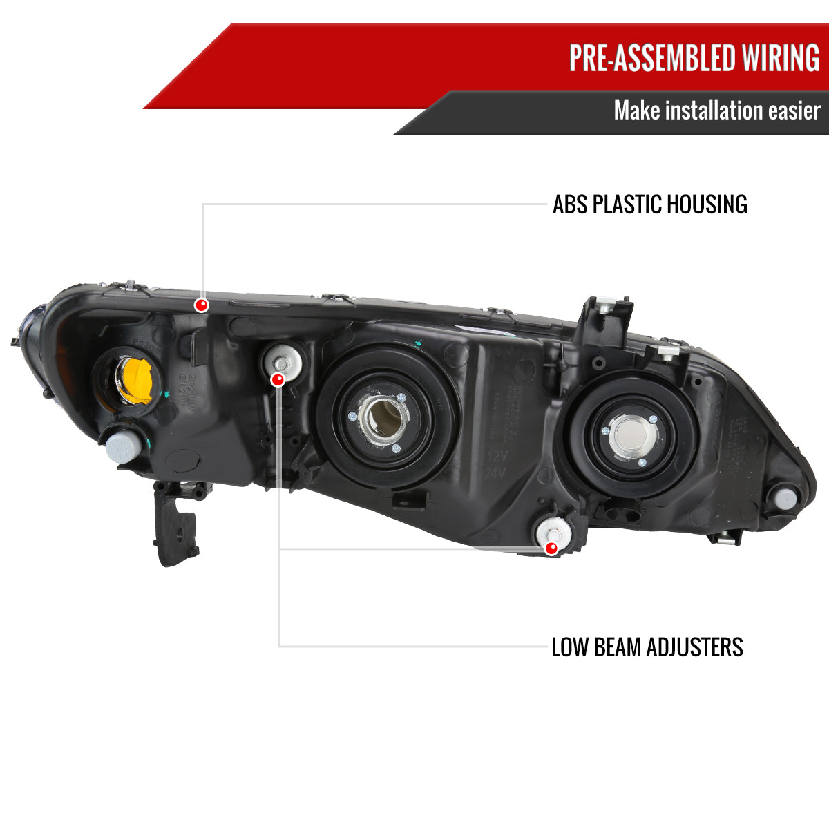 07 Honda Civic 4DR Factory Spec-D chrome headlights