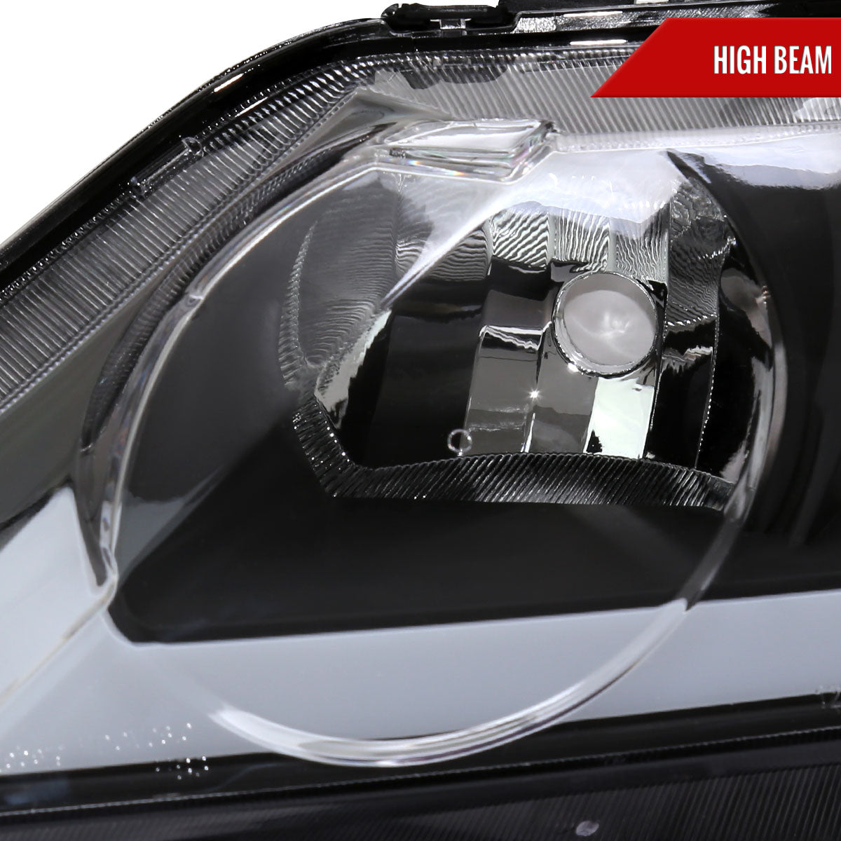 Spec-D 2006-2011 Honda Civic 4DR 4DR OE Style w/ LED Strip Black Headlights