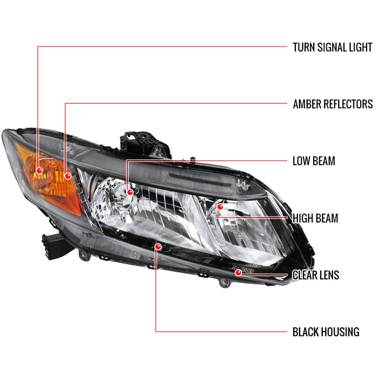 Spec-D Honda Civic 2DR Civic 12 headlights