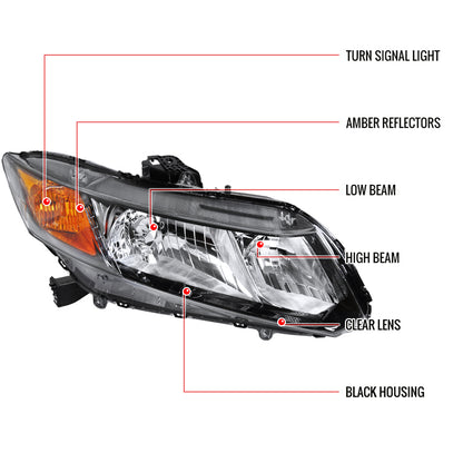 Spec-D Honda Civic 2DR Civic 12 headlights