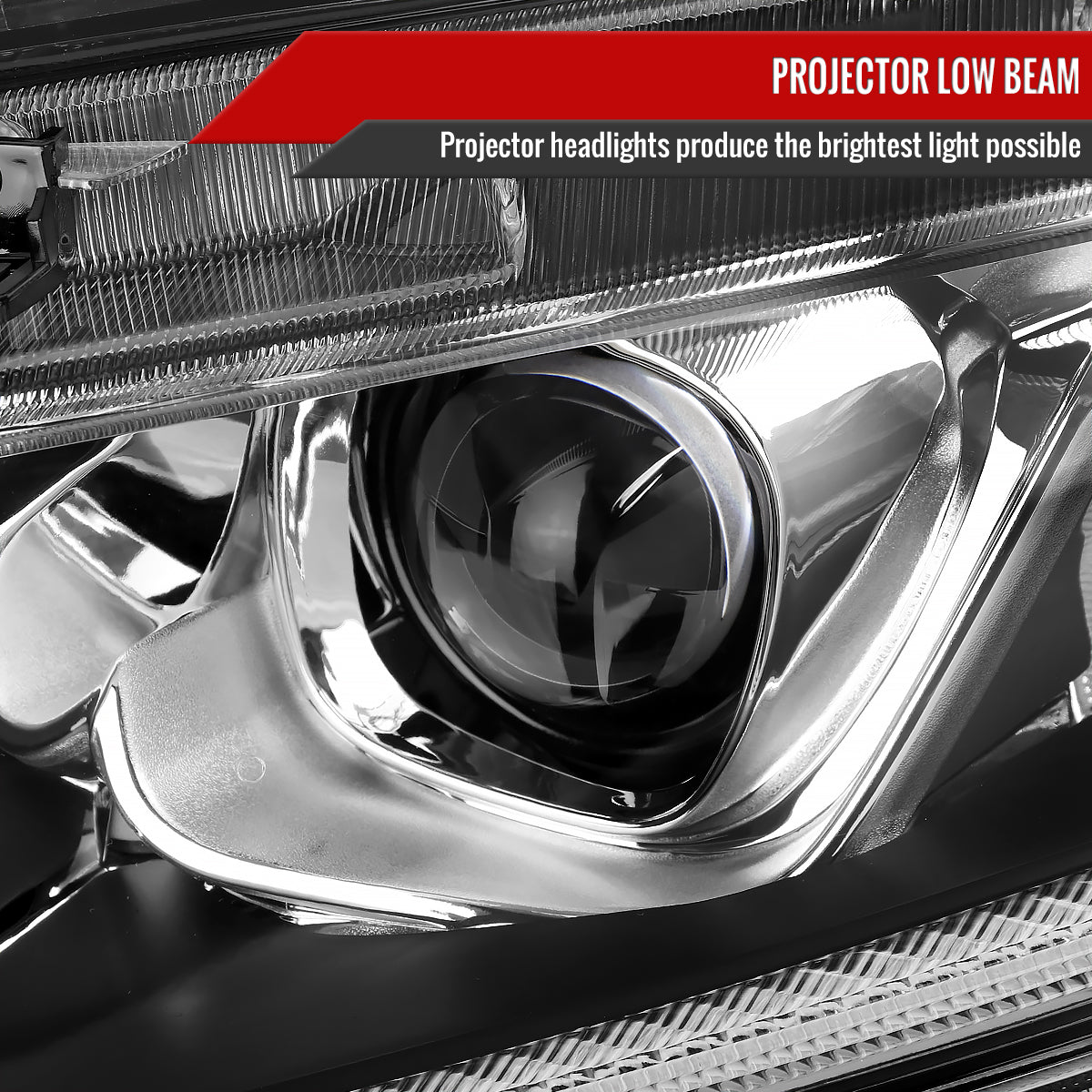 Spec-D 2018 Honda Civic LED Strip chrome headlights