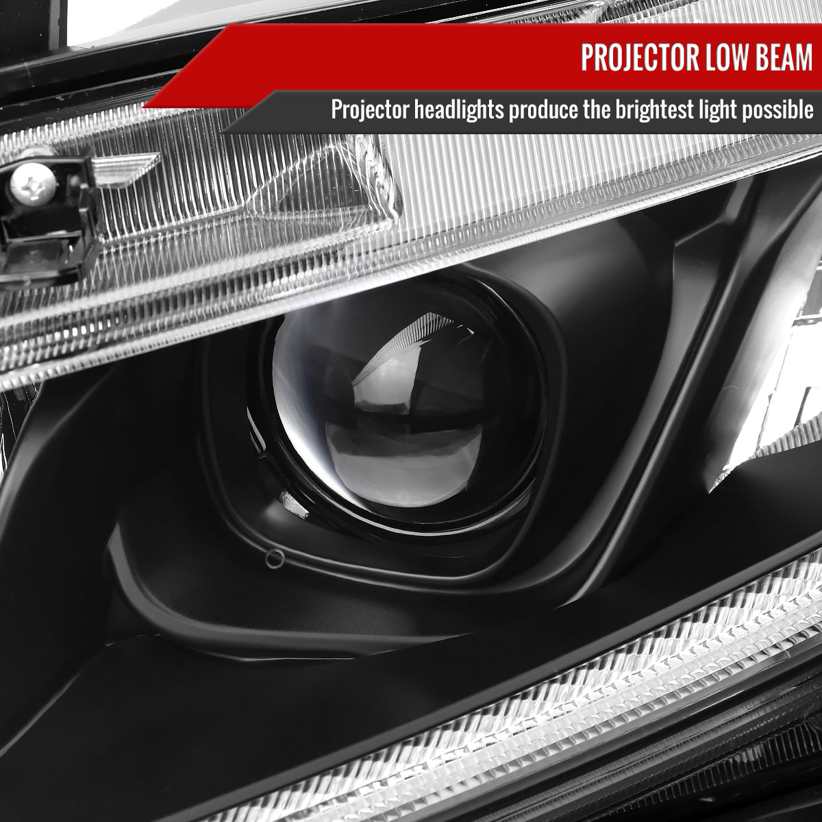 Spec-D 2016-2021 Honda Civic LED Strip OE Style Projector Black Headlights