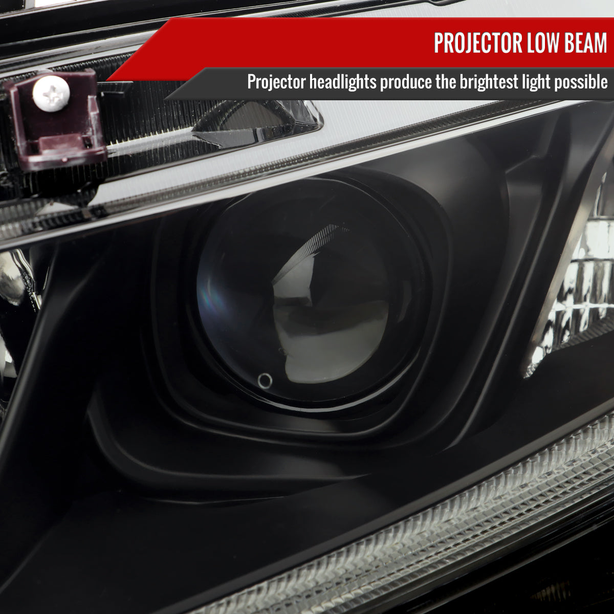 Spec-D 2016-2021 Honda Civic LED Strip OE Style Projector Black w/ Smoked Lens Headlights