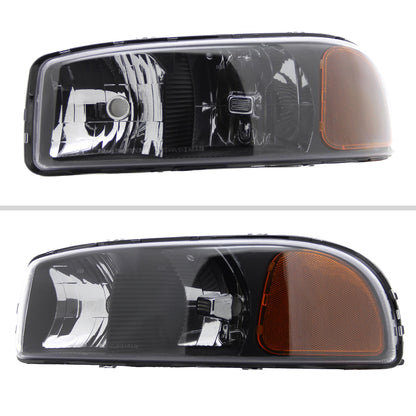 1999-2006 GMC Sierra Yukon Spec-D black aftermarket headlights