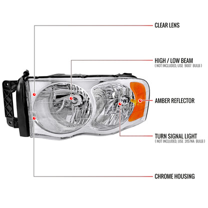 Spec-D Ram OE 04 chrome headlights