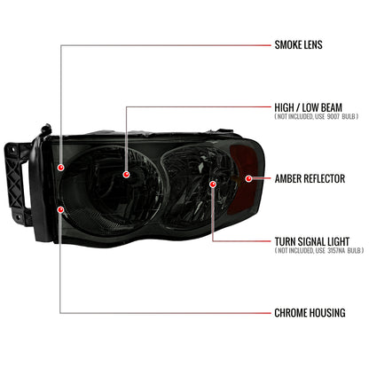Spec-D Ram OE 04 smoked headlights