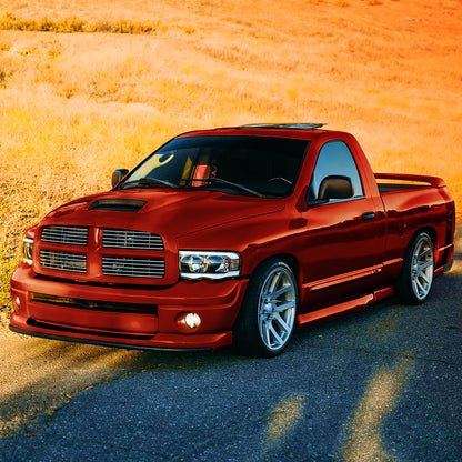 Spec-D 2002-2005 Dodge RAM 1500/2003-2005 Dodge RAM 2500/3500 LED Tube OE Style Matte Black Housing)/Clear) Headlights