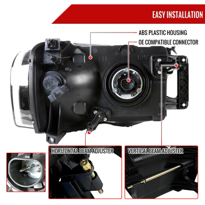 Spec-D 2002-2005 Dodge RAM 1500/ 2003-2005 RAM 2500 3500 OE Style Black Headlights