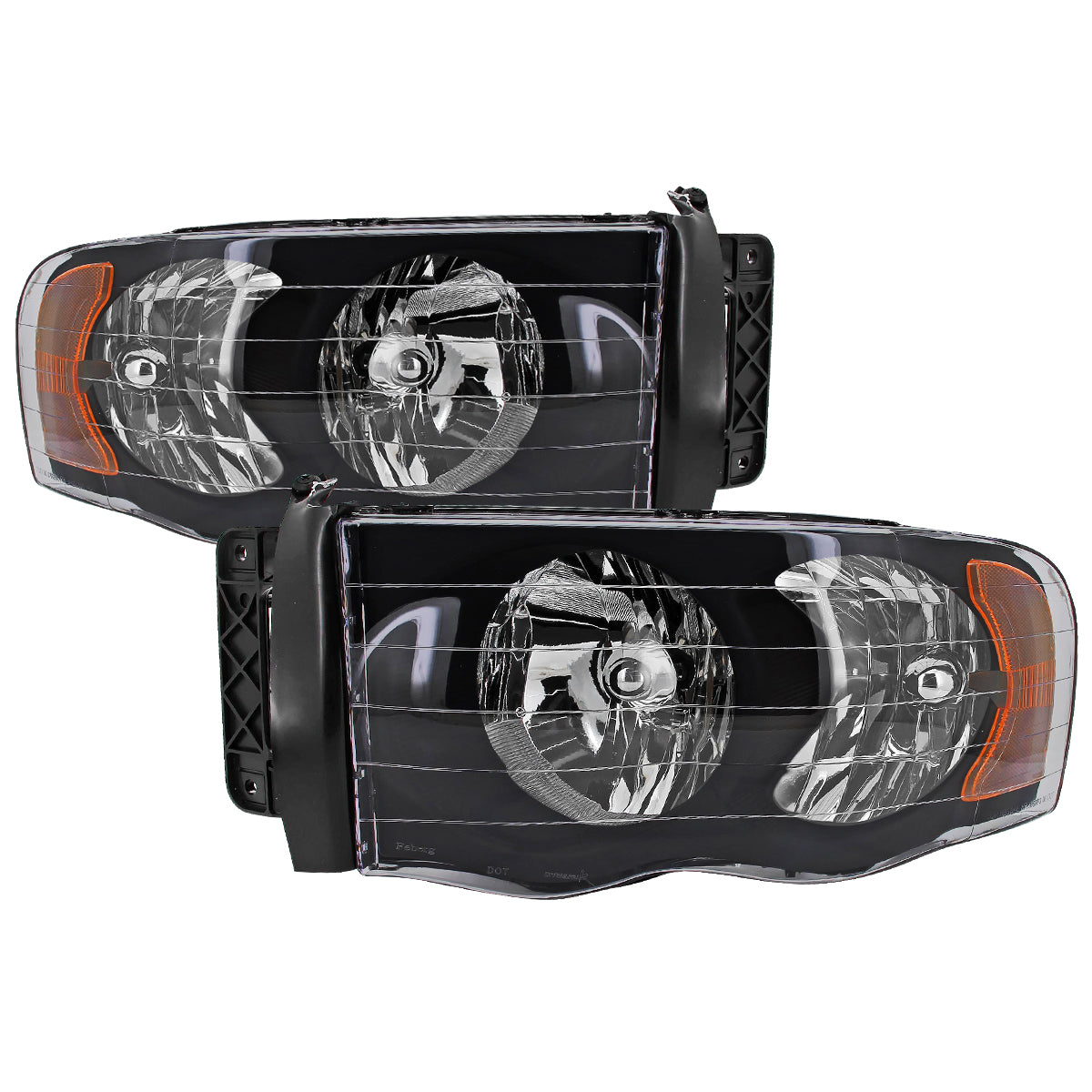 Spec-D 2002-2005 Dodge RAM 1500/ 2003-2005 RAM 2500 3500 OE Style Black Headlights